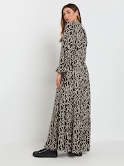 Long Tall Sally Black Leopard Print Long Sleeve Belted Dress - Image 3 of 6