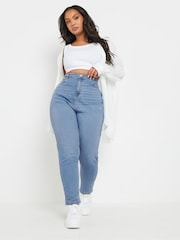 Yours Curve Blue Mom Jeans - Image 2 of 5