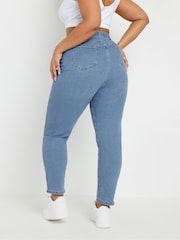 Yours Curve Blue Mom Jeans - Image 3 of 5