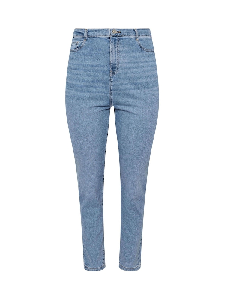 Yours Curve Blue Mom Jeans - Image 5 of 5