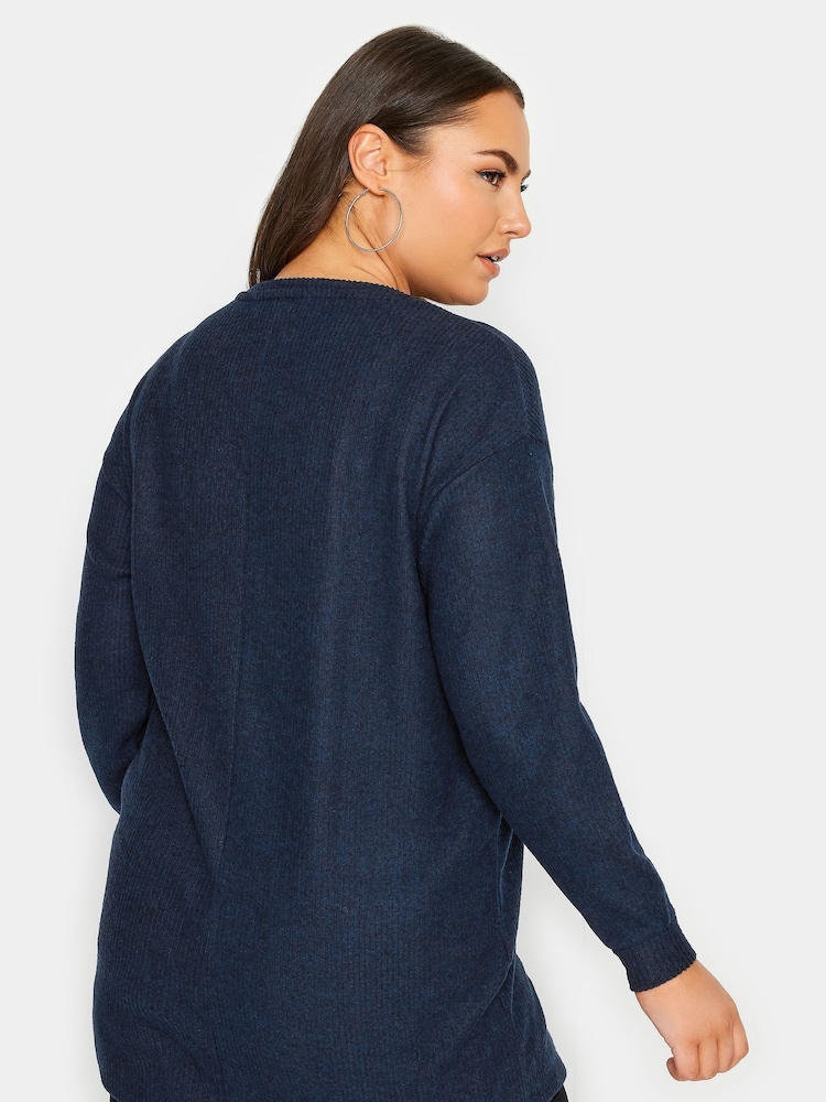 Yours Curve Blue Star Embellished Sweatshirt - Image 2 of 4