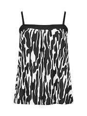Yours Curve Black Linear Abstract A-Line Tankini - Image 5 of 6