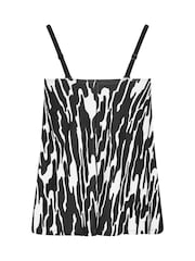 Yours Curve Black Linear Abstract A-Line Tankini - Image 6 of 6