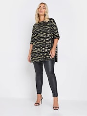 Yours Curve Black/Gold Textured Foil Top - Image 2 of 5