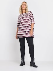 Yours Curve Metallic Stripe T-Shirt - Imagen 2 de 5