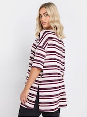 Yours Curve Metallic Stripe T-Shirt - Imagen 3 de 5