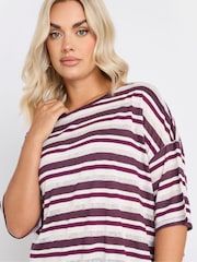 Yours Curve Metallic Stripe T-Shirt - Imagen 4 de 5