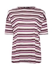 Yours Curve Metallic Stripe T-Shirt - Imagen 5 de 5