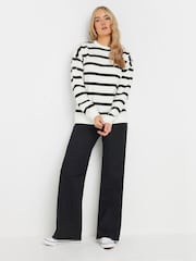 أسود - Long Tall Sally Stripe Popper Sweatshirt - صورة 2 من 5