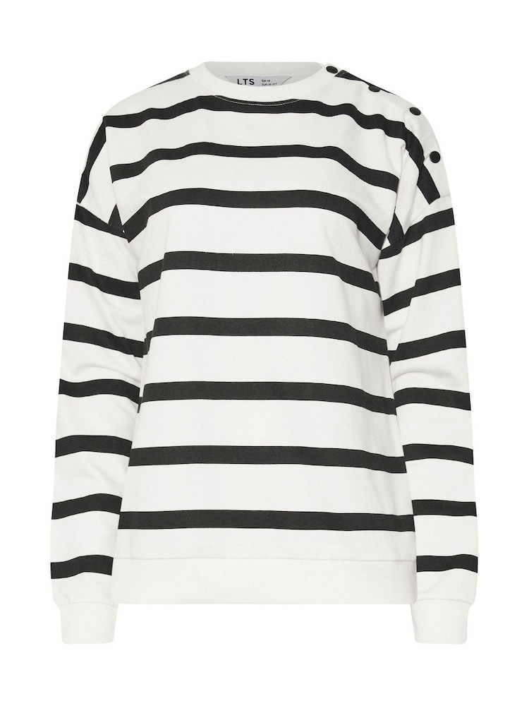 أسود - Long Tall Sally Stripe Popper Sweatshirt - صورة 5 من 5