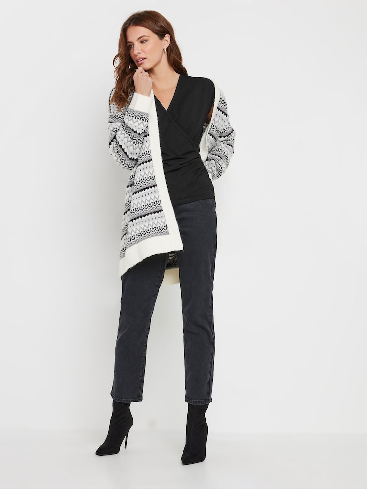 M&Co Black Short Sleeve Wrap Top - Image 3 of 6