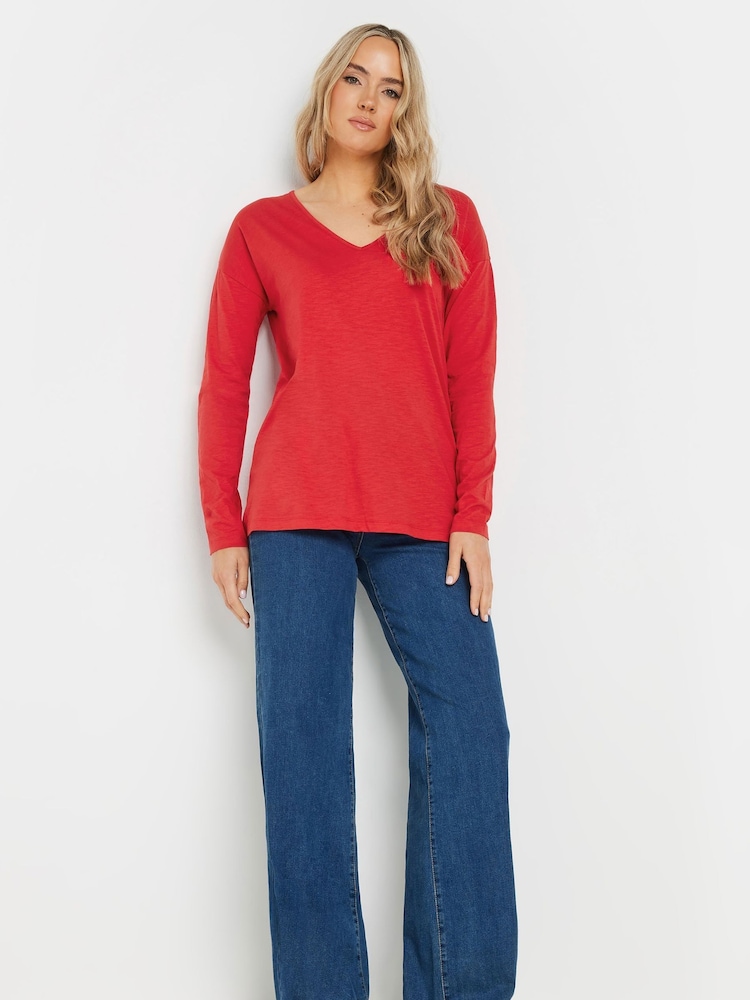 Long Tall Sally Red V-Neck 100% Cotton T-Shirts 3 Pack - Image 2 of 7