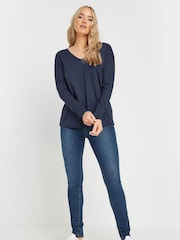 Long Tall Sally Red V-Neck 100% Cotton T-Shirts 3 Pack - Image 4 of 7
