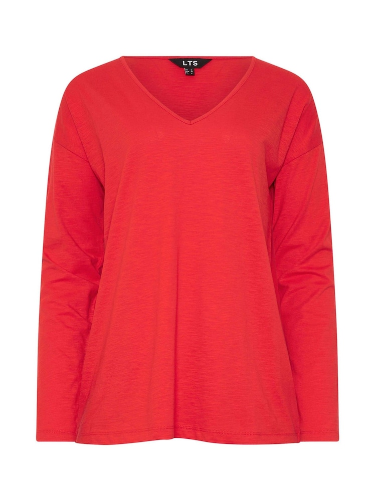 Long Tall Sally Red V-Neck 100% Cotton T-Shirts 3 Pack - Image 7 of 7