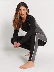 Long Tall Sally Black Active Colour Block Leggings - Image 1 of 5