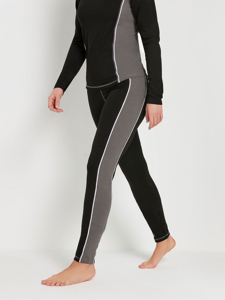 Long Tall Sally Black Active Colour Block Leggings - Image 2 of 5