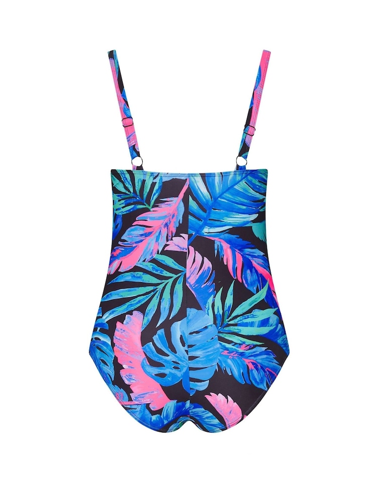 Yours Curve Black Oversized Floral Print Plunge Swimsuit - Image 6 of 6 Yours Curve Black Oversized Floral Print Plunge Swimsuit - Image 6 of 6