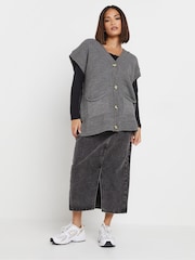 PixieGirl Petite Grey Sleeveless Knitted Cardigan - Image 2 of 5