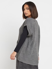 PixieGirl Petite Grey Sleeveless Knitted Cardigan - Image 3 of 5