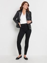 M&Co White 3/4 Sleeve Wrap Top - Image 2 of 5