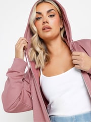 Yours Curve Pink Longline Zip Through Jacket - Image 2 of 5