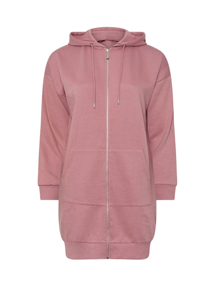 Yours Curve Pink Longline Zip Through Jacket - Image 5 of 5