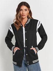 Long Tall Sally Black Varsity Bomber Jacket - Image 1 of 5
