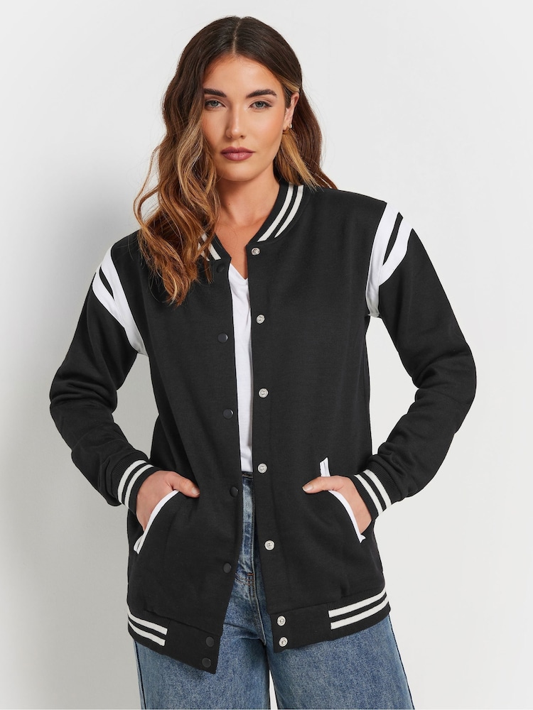 Long Tall Sally Black Varsity Bomber Jacket - Image 1 of 5