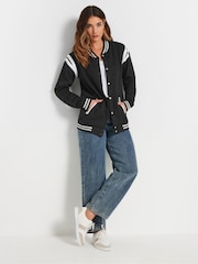 Long Tall Sally Black Varsity Bomber Jacket - Image 2 of 5