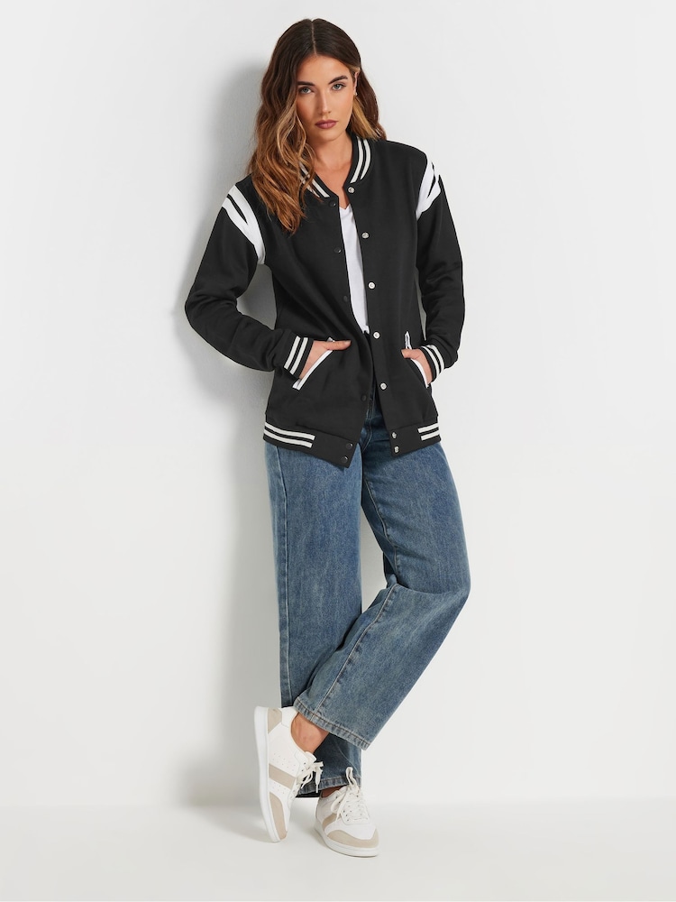 Long Tall Sally Black Varsity Bomber Jacket - Image 2 of 5