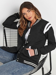Long Tall Sally Black Varsity Bomber Jacket - Image 4 of 5