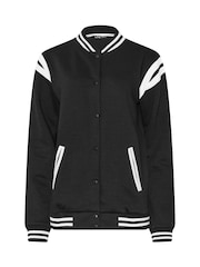 Long Tall Sally Black Varsity Bomber Jacket - Image 5 of 5