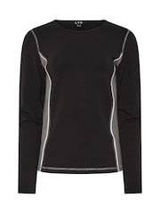 Long Tall Sally Black Active Long Sleeve Colour Block T-Shirt - Image 5 of 5