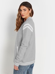 Long Tall Sally Grey Varsity Bomber Jacket - Image 3 of 5