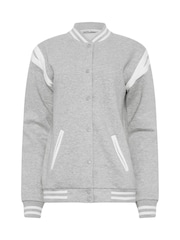 Long Tall Sally Grey Varsity Bomber Jacket - Image 5 of 5