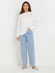 Long Tall Sally White Dobby Ladder Lace Blouse - Image 2 of 5