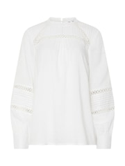 Long Tall Sally White Dobby Ladder Lace Blouse - Image 5 of 5