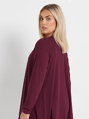 Yours Curve Red Waterfall Ribbed Cardigan - Image 4 of 6