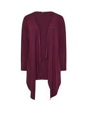Yours Curve Red Waterfall Ribbed Cardigan - Image 6 of 6