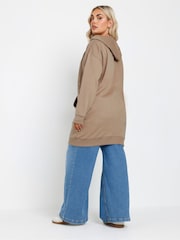 Yours Curve Brown Longline Zip Through Jacket - Image 3 of 6