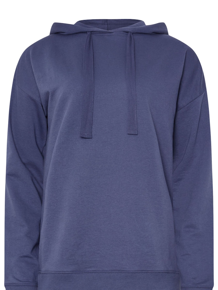 Long Tall Sally Blue Chunky Drawcord Drop Shoulder Hoodie - Image 5 of 5 Long Tall Sally Blue Chunky Drawcord Drop Shoulder Hoodie - Image 5 of 5