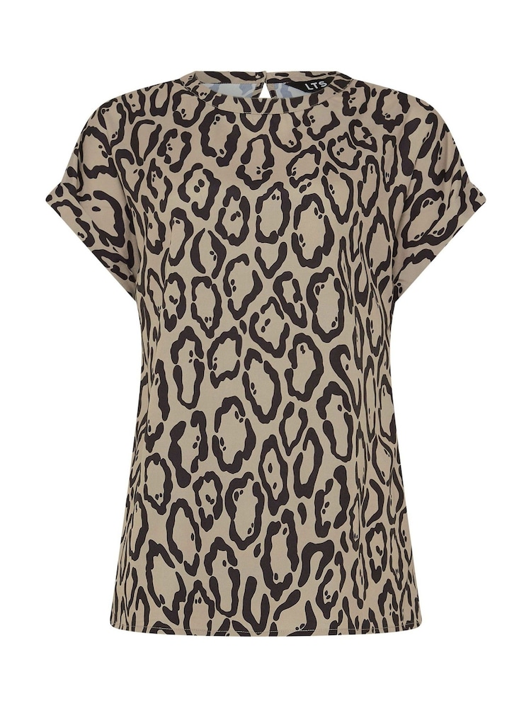 Long Tall Sally Natural Leopard Grown On Sleeve T-Shirt - Image 5 of 5