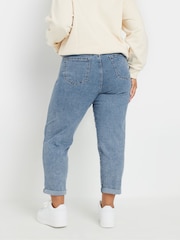 Yours Curve Blue Boyfriend Jeans - Image 2 of 4