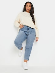 Yours Curve Blue Boyfriend Jeans - Image 3 of 4