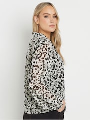 Long Tall Sally White Smudge Spot Tie Neck Top - Image 3 of 5