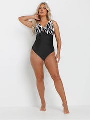 Yours Curve Linear Abstract Swimsuit - Imagen 2 de 5