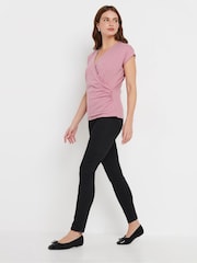 M&Co Pink Short Sleeve Wrap Top - Image 2 of 5