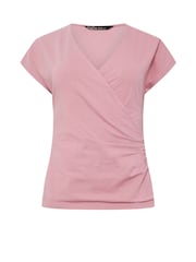 M&Co Pink Short Sleeve Wrap Top - Image 5 of 5