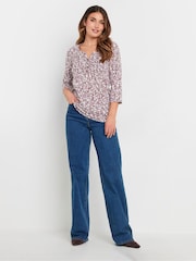 Long Tall Sally Pink Pintuck Henley Top - Image 2 of 5