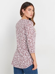 Long Tall Sally Pink Pintuck Henley Top - Image 3 of 5
